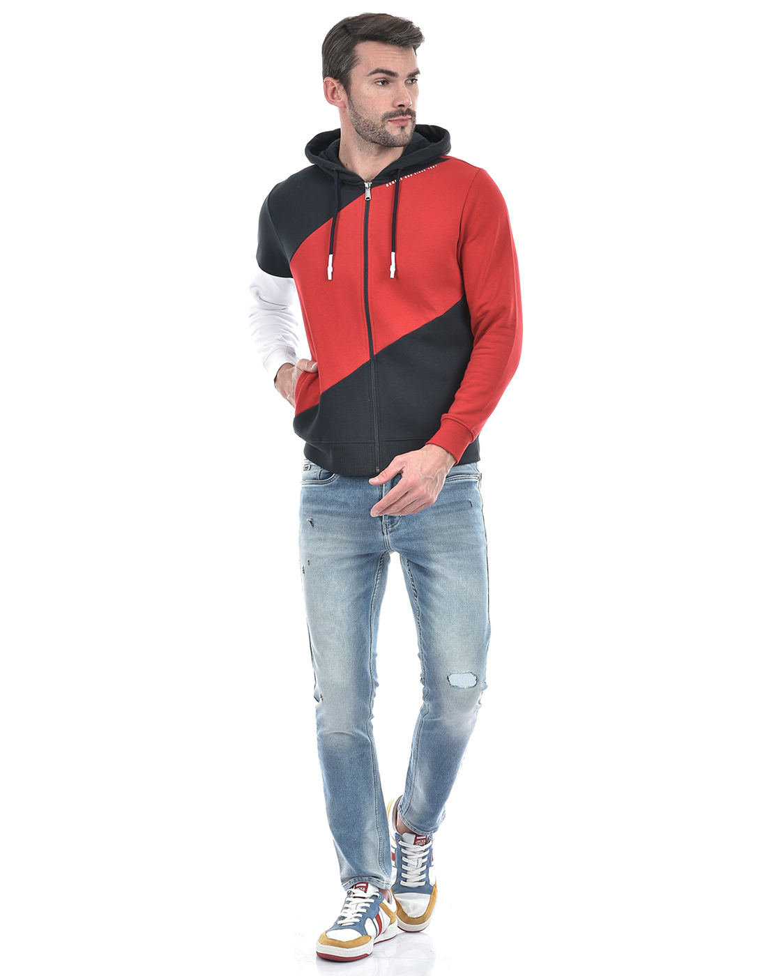 Numero Uno Men Color Block Multicolor Sweat Shirt